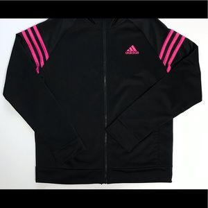 Girls Adidas Pink Striped Light Jacket